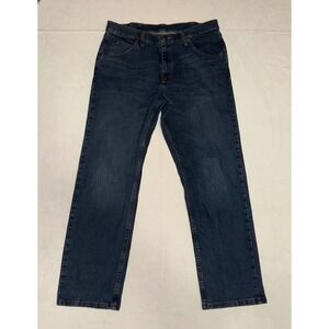 Wrangler Men's Straight Fit Jeans 34 x 30 (34x29) Dark Wash Denim Pants Classic